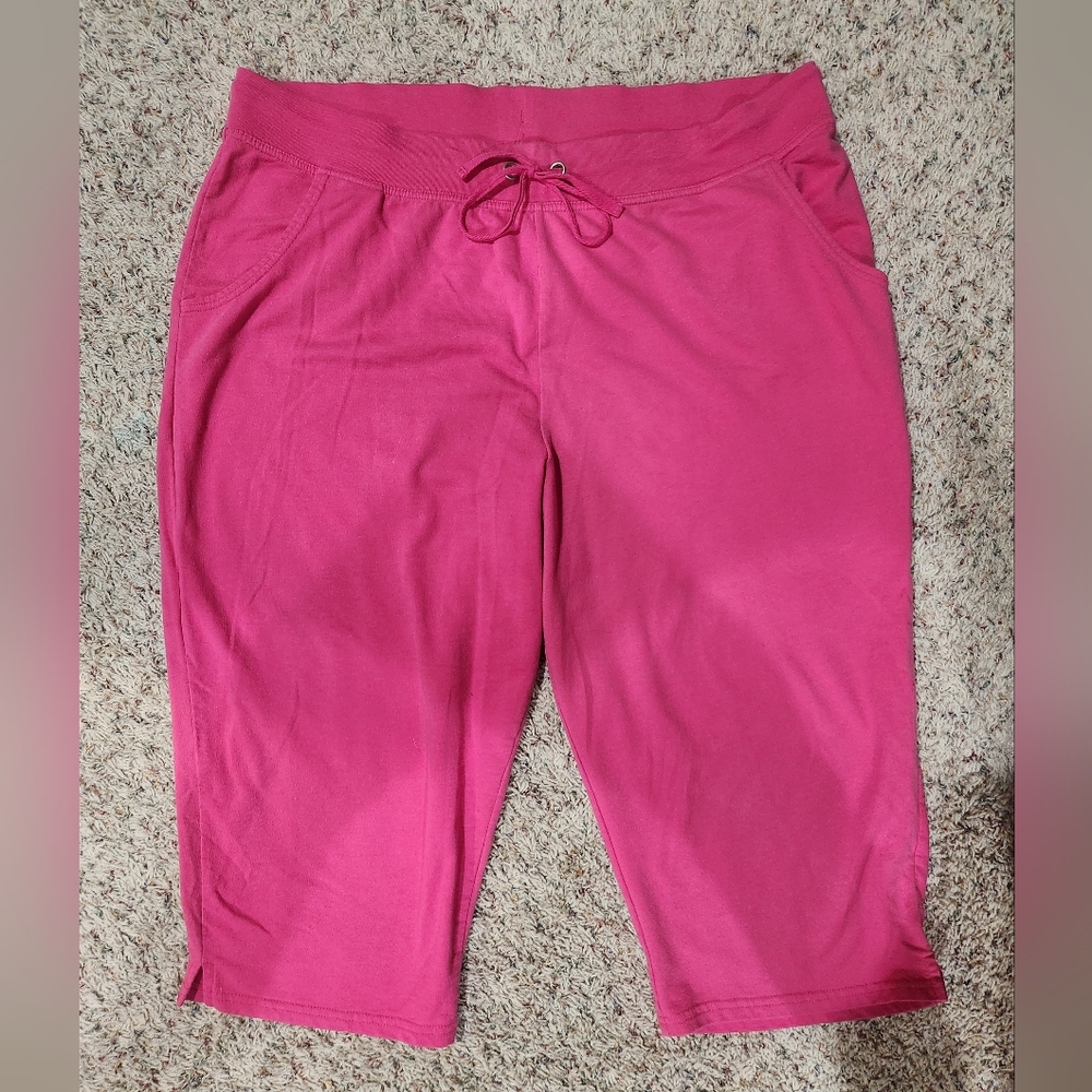Just My Size Pink Drawstring Capri Pajama Pants